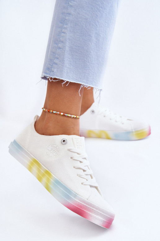 Women's Sneakers With A Colorful Platform Big Star LL274237 White