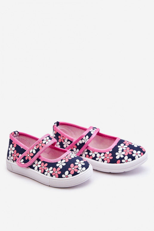 Children's ballerinas in flowers navy blue-pink Noah