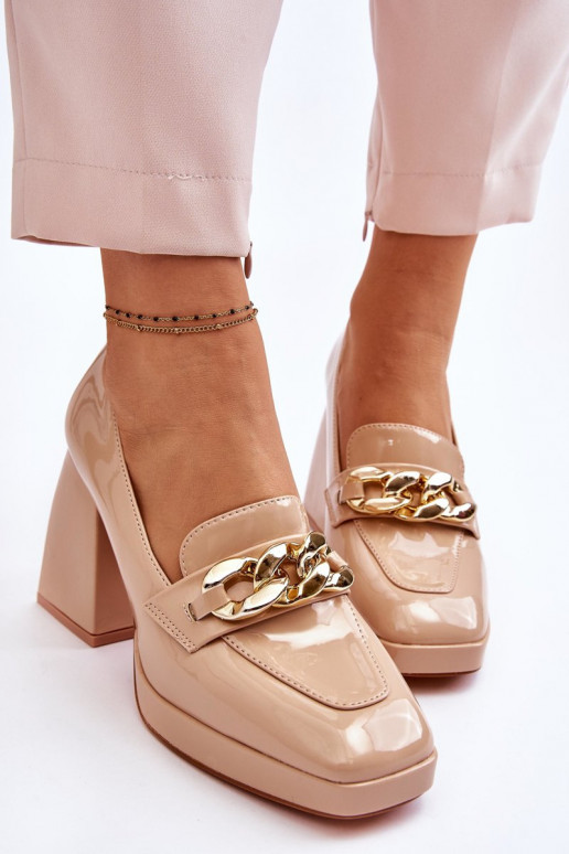 Pumps On Massive Heels Beige Nataly