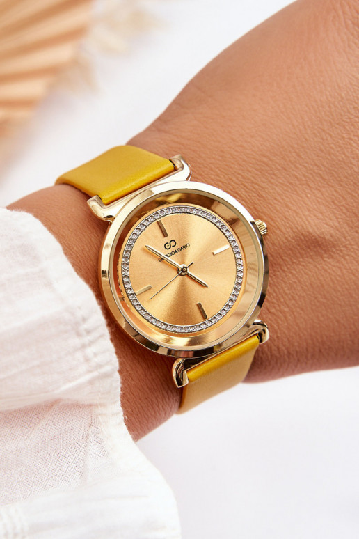 Giorgio&Dario Classic Women's Leather Watch Yellow