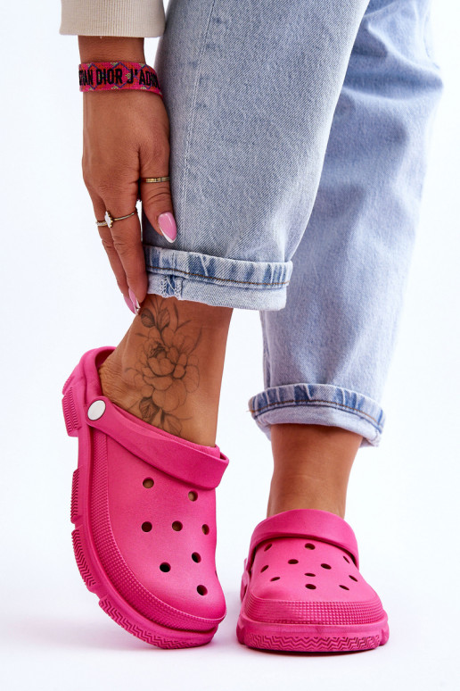 Women's Rubber Crocs Fuchsia Rabios