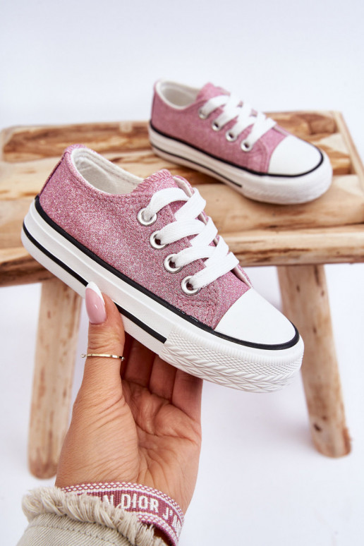 Children's Sneakers Tied Dirty pink Wella