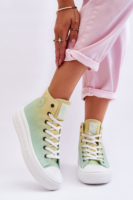 High Platform Sneakers Big Star LL274A190 Yellow-Green