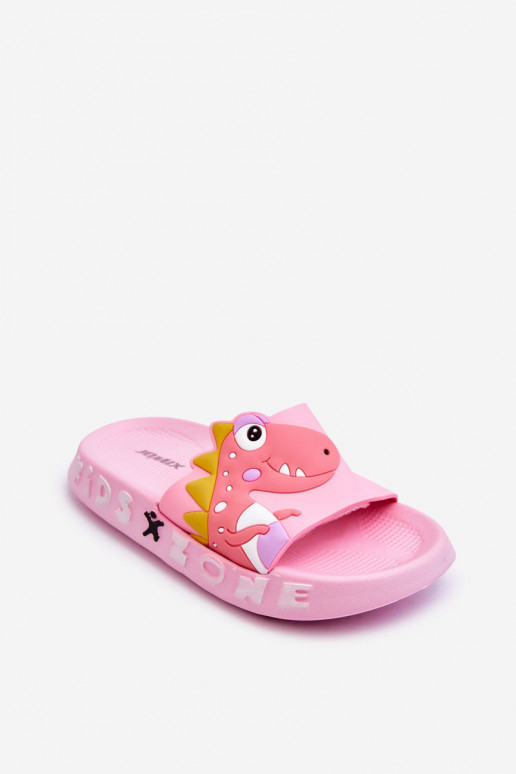 Children's Foam Slippers Dinosaur Pink Dario