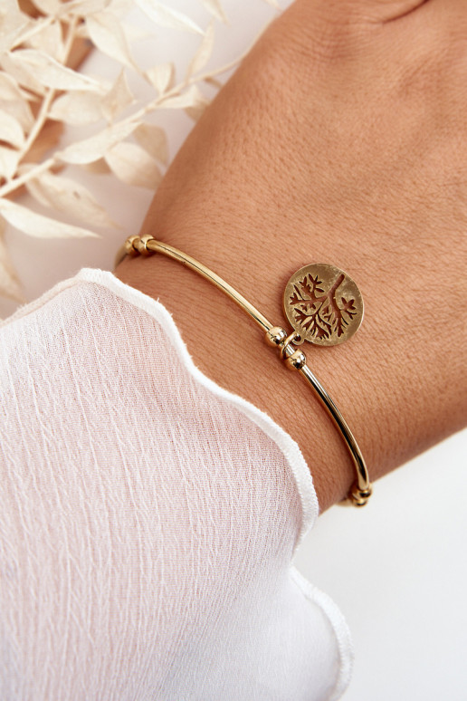 Women's Slip-On Steel Bracelet Tree Gold