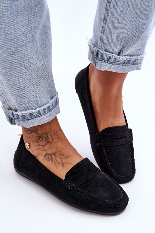 Women's Suede Loafers Black Lenvie