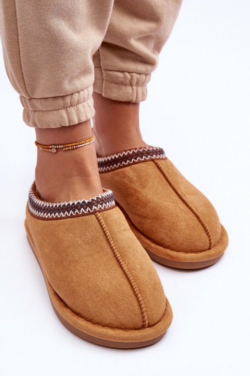 Women's Suede Slippers With Faux Fur Brown Polinna