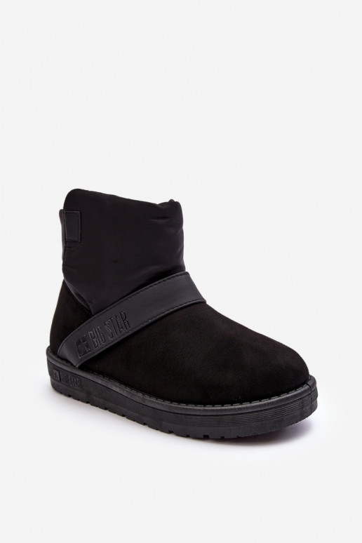 Black Fleece-Lined Platform Snow Boots Big Star MM274151