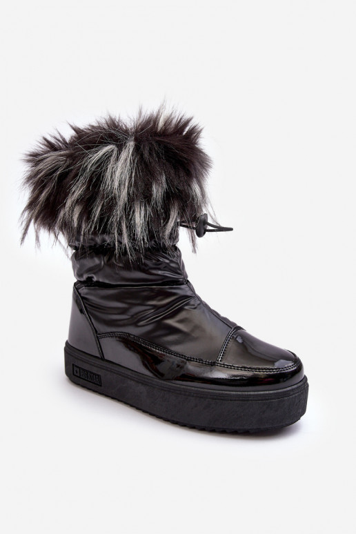 Women's Snow Boots with Fur Black Big Star MM274379