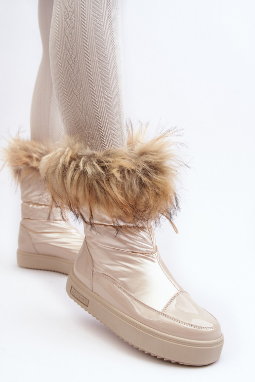 Women's Snow Boots With Fur Beige Big Star MM274380