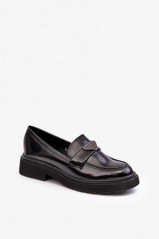 Women's Loafers Moccasins On A Flat Heel Black Venla