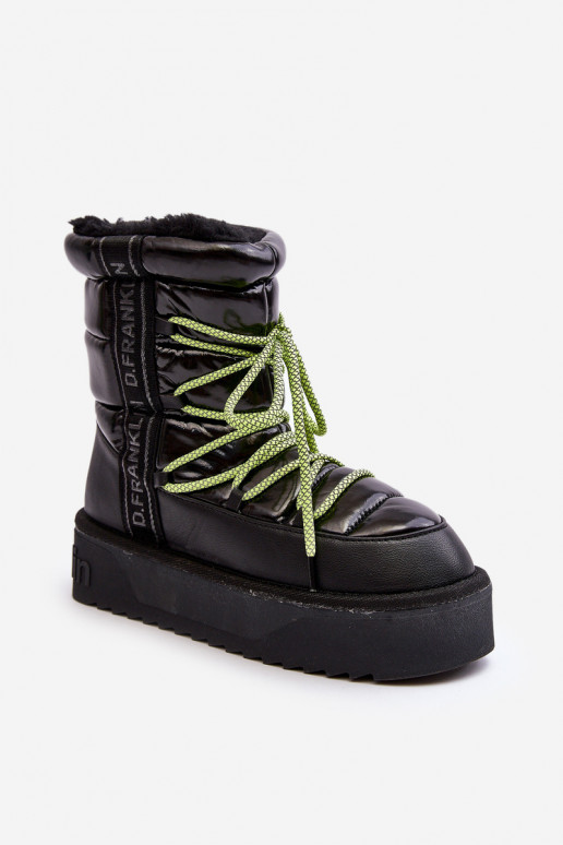 Women's Snow Boots On Thick Sole Vegan DFranklin DFSH371007 Black