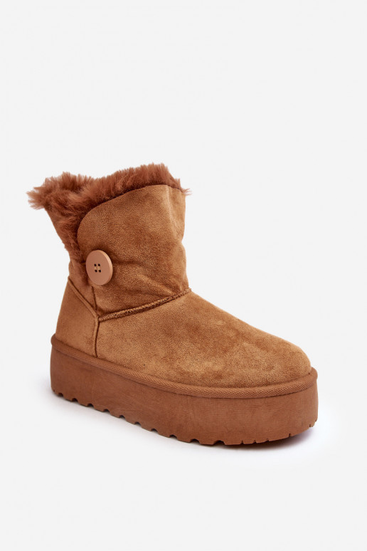 Women's Platform Snow Boots with Faux Fur Camel Wikas