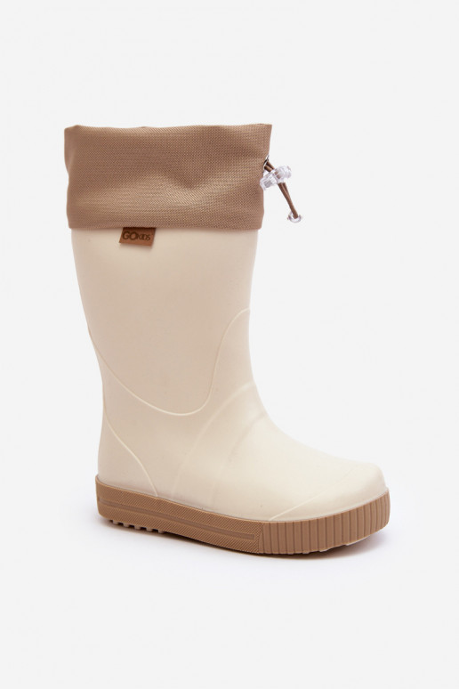 Kids Wellington Boots with Collar Wave Gokids 979 Beige