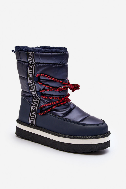 Women's Snow Boots with Laces Navy Lilara