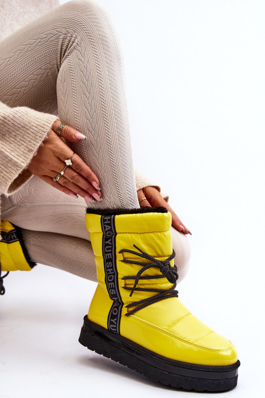 Women's Snow Boots with Yellow Laces Lilara