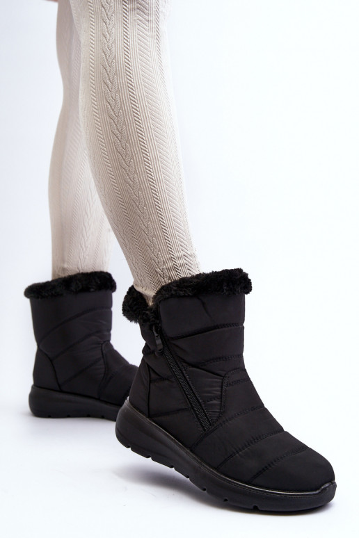 Warm Wedge Snow Boots Black Calena