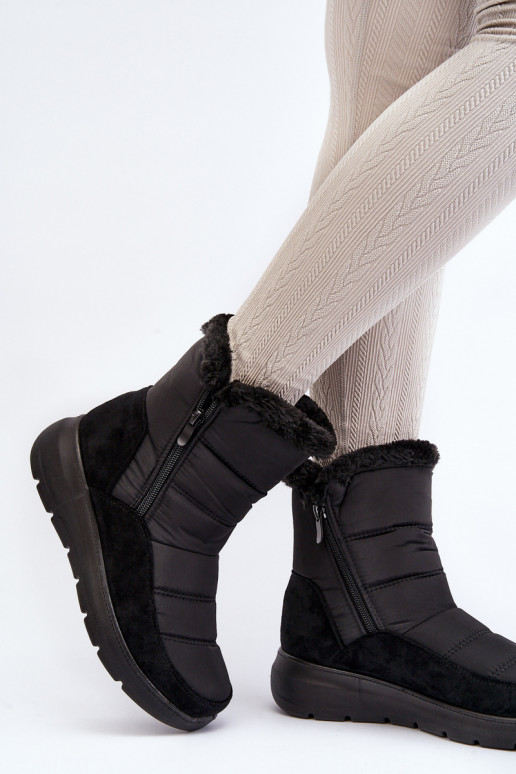 Women's Snow Boots with Faux Fur Black Primose