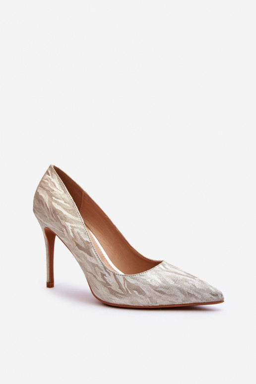 Gold Glitter Embellished Pumps Klonisa