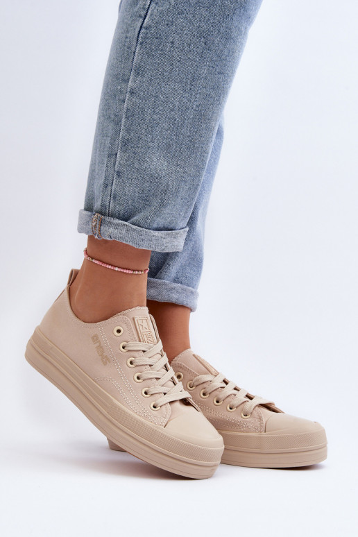 Women's Beige Fabric Sneakers Staneva