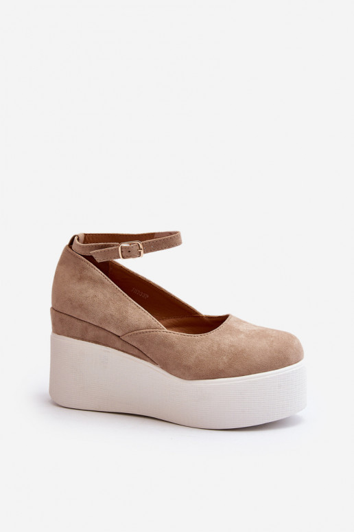 Women's Beige Wedge Espadrilles Malla