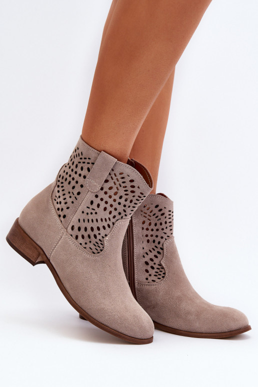 Women's Laced Boots in Cappuccino Zazoo 3305/2