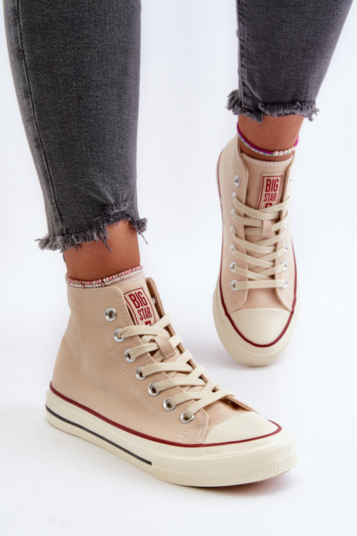 Women's High Top Sneakers Big Star NN274278 Beige