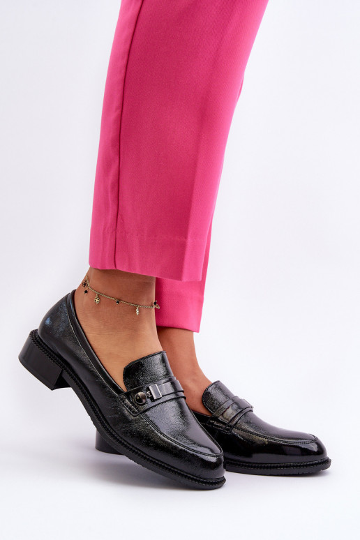 Women's Black Patent Loafers Nerilaja