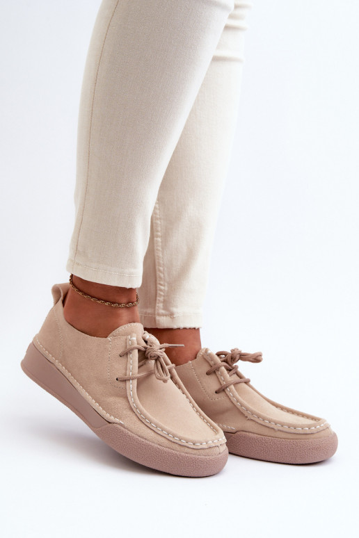 Women's Suede Shoes Sergio Leone SP021 Beige