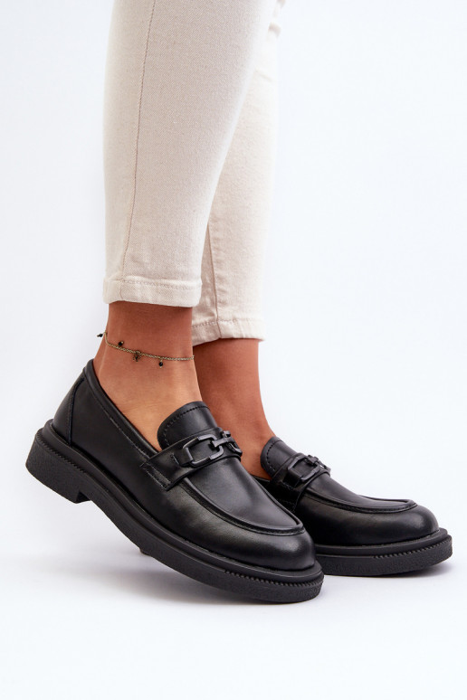 Black Women's Leather Moccasins Keelana