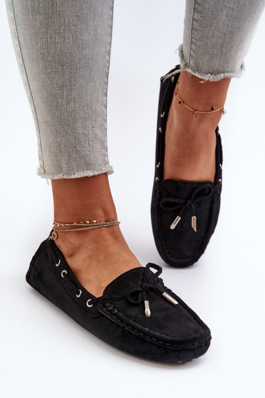 Women's Moccasins in Eco Suede Black Anemilda