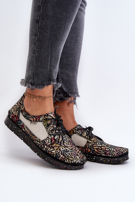 Patterned Women's Loafers Maciejka 06347-01 Black