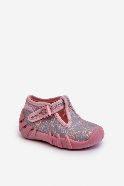 Comfortable Children's Slippers BEFADO 110N490 Grey-Pink