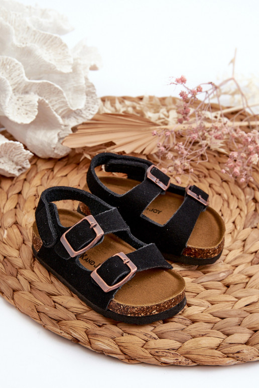 Children's Sandals with Cork Platform Velcro Fastening Black Rorria