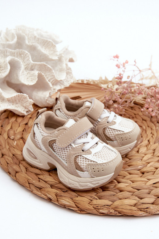 Children's Sports Sneakers with Velcro Beige Rulagia