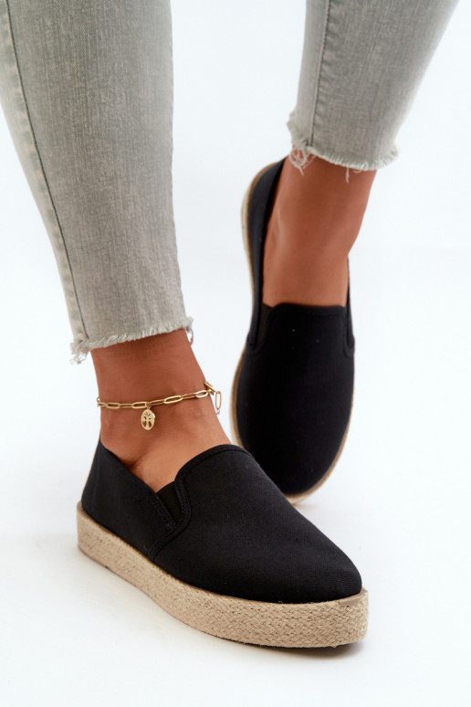 Women's Platform Espadrilles Black Naloenma