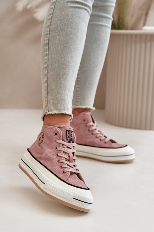 Warm Women's Platform Sneakers Eco Leather Big Star OO274068 Pink