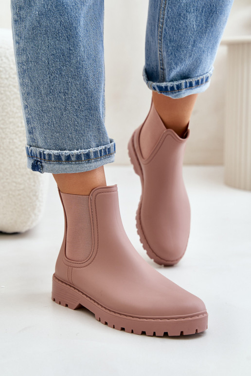 Women's Rubber Boots With Elastic Inserts Dirty Pink Ciariel