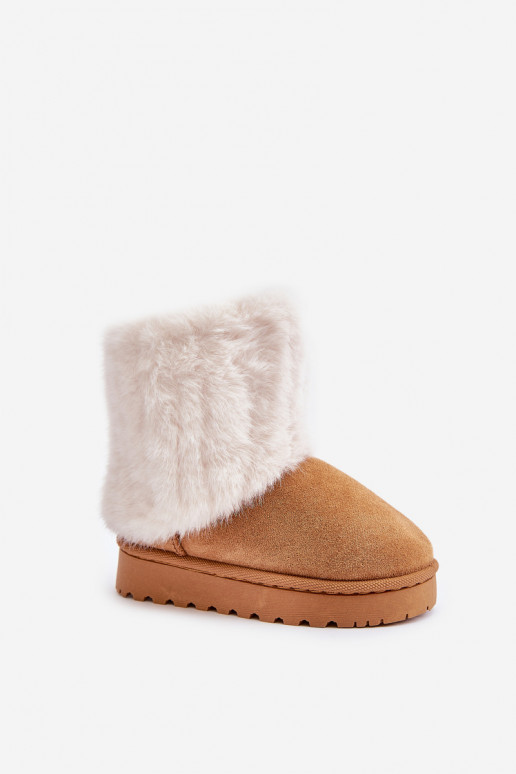 Children's Snow Boots With Fur Camel Crisie