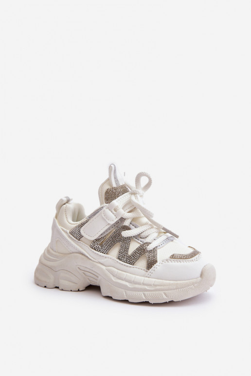 Children's Sneakers With Zirconia White Rianalla