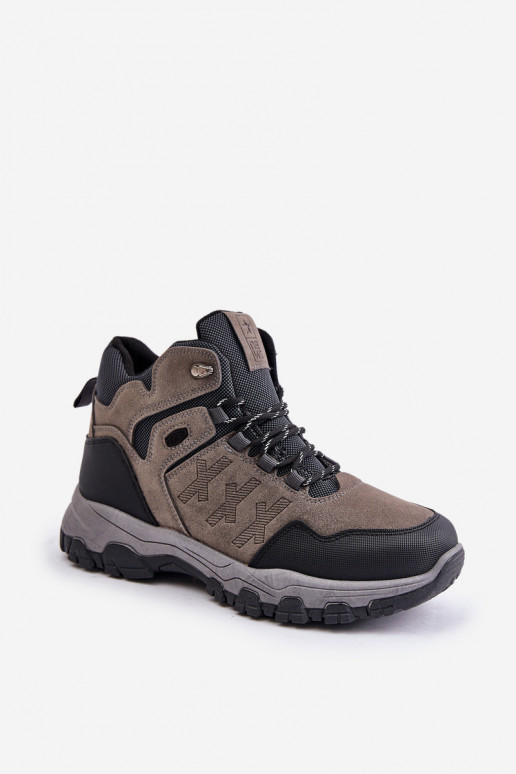 Warm Men's Hiking Shoes Laced Gray Zerista