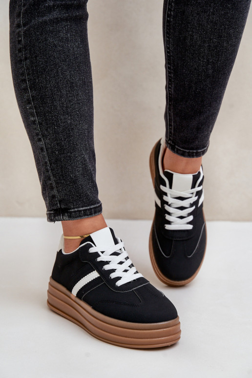 Women's Platform Sneakers Black Dravinnia