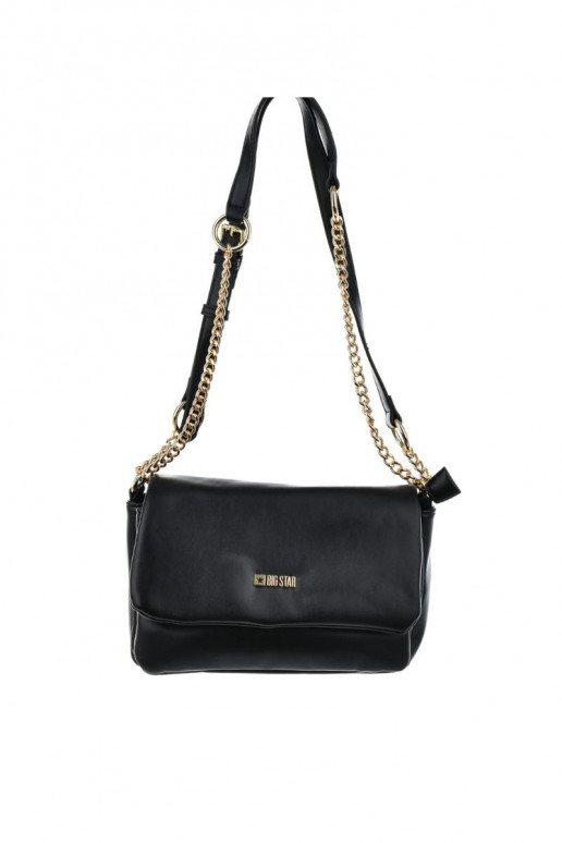 Shoulder Bag With Gold Chain Big Star OO574048 Black