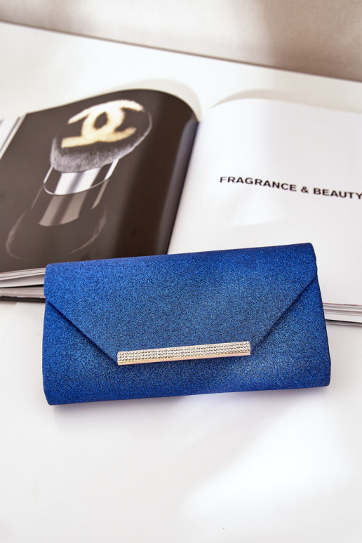 Elegant Clutch Bag With Glitter Blue Remiala