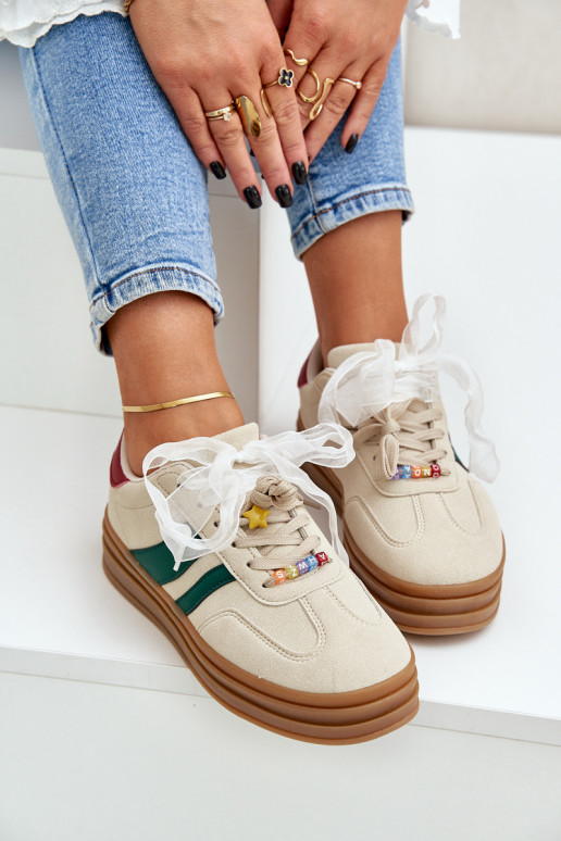 Women's Sneakers With Embellishments Beige Jariana