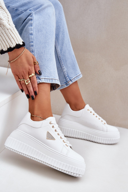 Stylish Sneakers On Massive Platform White Vallexia