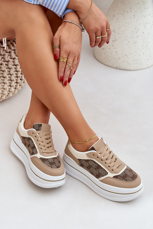 Women's Sneakers With Pattern Beige Fenarra