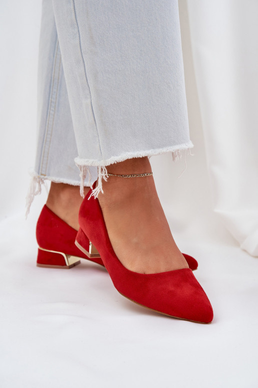 Low Heeled Pumps With Pointed Toes Red Terilara