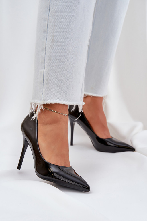 Patented High Heels With Pointed Toes Black Omenra