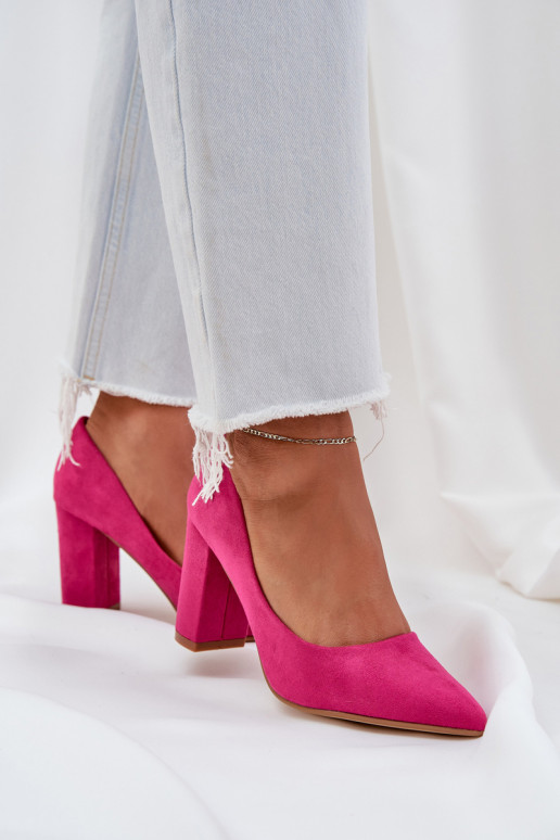 Women's Heels On Block Eco Suede Fuchsia Florena